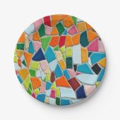 Farbiges Mosaikmuster Pappteller (Vorderseite)