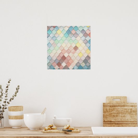 Farbiges Mosaikmuster Poster (Küche)