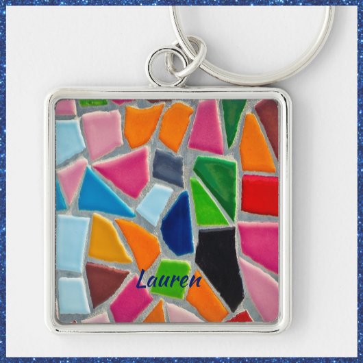 Farbiges Mosaikmuster Schlüsselanhänger