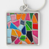 Farbiges Mosaikmuster Schlüsselanhänger (Vorne)