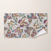 Farbiges Mosaikschmetterlingsmuster auf Perle Badhandtuch Set (Handtuch)