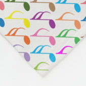 Farbiges musikalisches Notenmuster Fleecedecke (Ecke)