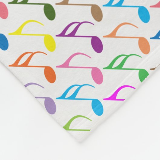 Farbiges musikalisches Notenmuster Fleecedecke (Ecke)