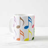 Farbiges musikalisches Notenmuster Kaffeetasse (Vorderseite Links)