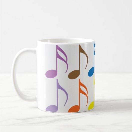Farbiges musikalisches Notenmuster Kaffeetasse (Links)