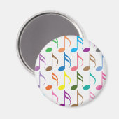 Farbiges musikalisches Notenmuster Magnet (Vorderseite/Rückseite)