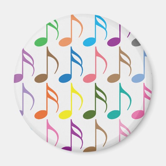 Farbiges musikalisches Notenmuster Magnet (Vorne)