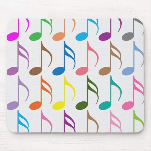 Farbiges musikalisches Notenmuster Mousepad (Vorne)