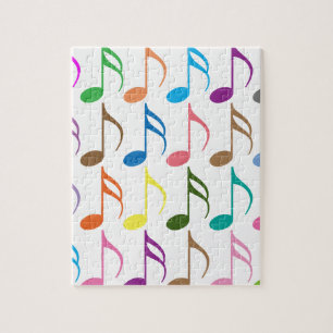 Farbiges musikalisches Notenmuster Puzzle