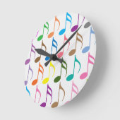 Farbiges musikalisches Notenmuster Runde Wanduhr (Winkel)
