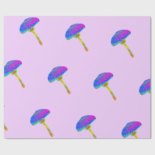 Farbiges Musrhoom Wrapping Paper Geschenkpapier (Flach)