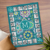 Farbiges Muster 11 Foto Monogramm Fleecedecke