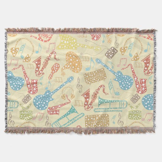 Farbiges Muster Abstrakter Musikinstrumente Decke (Vorderseite)