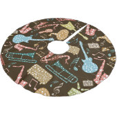 Farbiges Muster Abstrakter Musikinstrumente Polyester Weihnachtsbaumdecke (Schrägansicht)