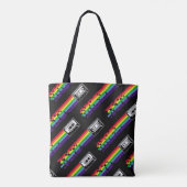 Farbiges Muster auf schwarzem Hintergrund. Kompakt Tasche (Rückseite)