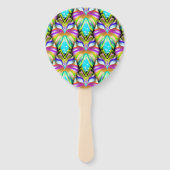 Farbiges Muster aus Cyan und Black Oracle Fächer (Rückseite)