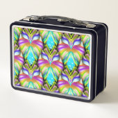 Farbiges Muster aus Cyan und Black Oracle Metall Brotdose (Rückseite)