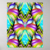 Farbiges Muster aus Cyan und Black Oracle Poster (Vorne)
