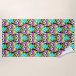 Farbiges Muster aus Cyan und Black Oracle Strandtuch