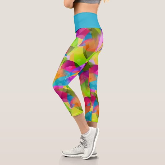 Farbiges Muster aus verklebtem Glas Capri Leggings (Links)