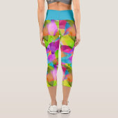Farbiges Muster aus verklebtem Glas Capri Leggings (Rückseite)