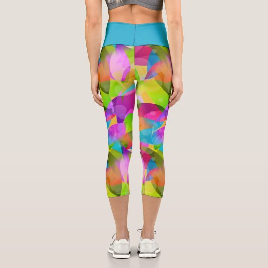 Farbiges Muster aus verklebtem Glas Capri Leggings (Rückseite)
