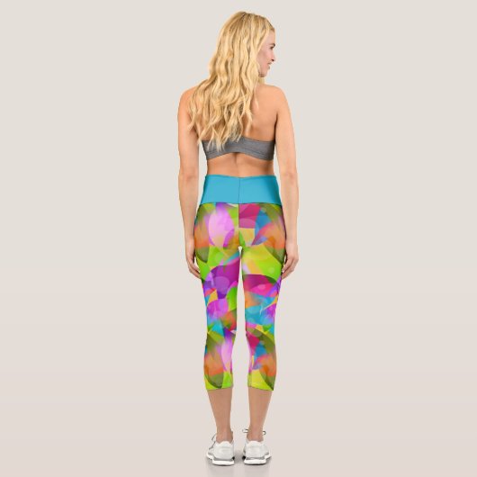 Farbiges Muster aus verklebtem Glas Capri Leggings (Rückseite)