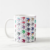 Farbiges Muster bei schluckenden Vögeln Kaffeetasse (Links)