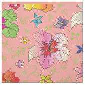 Farbiges Muster der Blume auf Peach Background Stoff (Muster)
