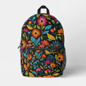 Farbiges Muster der Blume Bedruckter Rucksack (Vorderseite)
