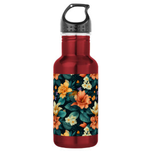 Farbiges Muster der Blume Edelstahlflasche