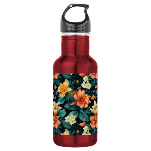 Farbiges Muster der Blume Edelstahlflasche (Vorderseite)