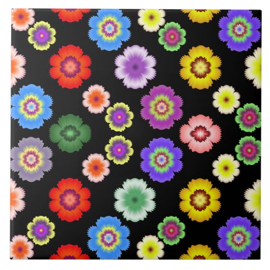 Farbiges Muster der Blume Fliese (Vorderseite)