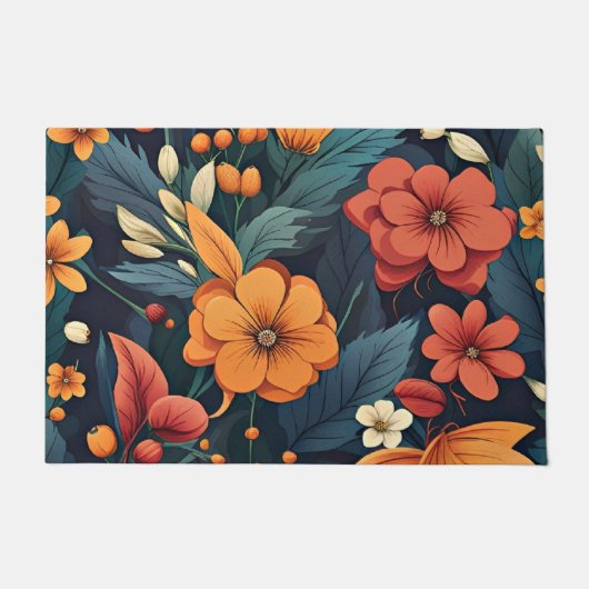 Farbiges Muster der Blume Fußmatte (Vorderseite)