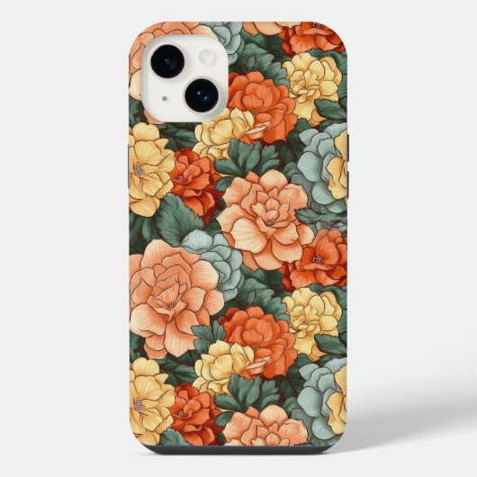 Farbiges Muster der Blume iPhone Hülle (Rückseite)