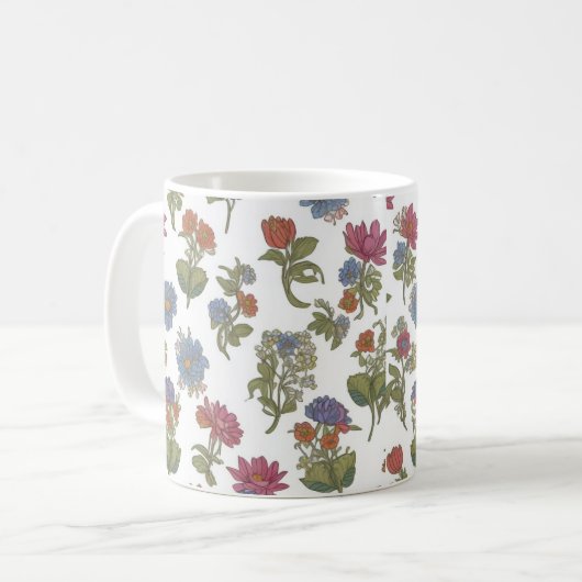 Farbiges Muster der Blume Kaffeetasse (Vorderseite Links)