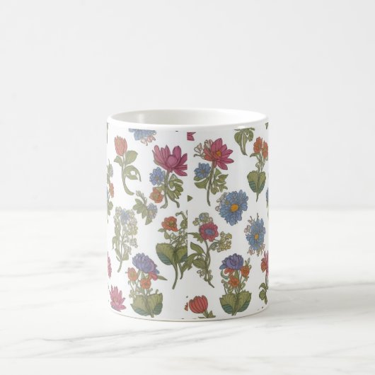 Farbiges Muster der Blume Kaffeetasse (Mittel)