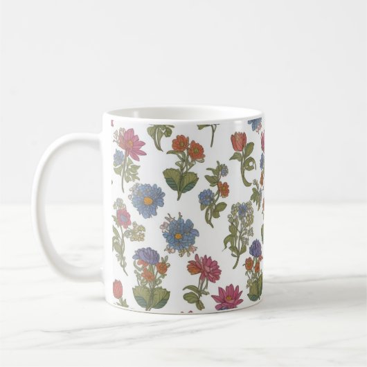 Farbiges Muster der Blume Kaffeetasse (Links)