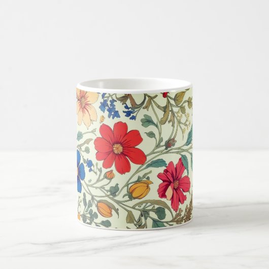 Farbiges Muster der Blume Kaffeetasse (Mittel)