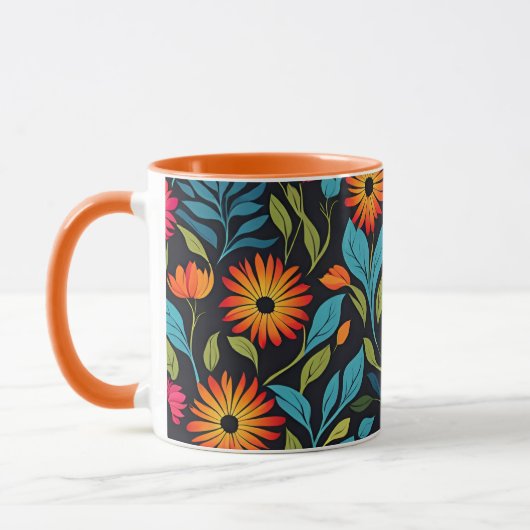 Farbiges Muster der Blume Tasse (Links)
