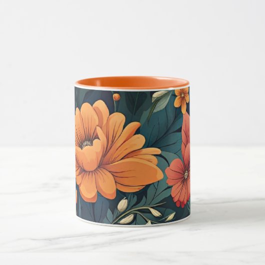 Farbiges Muster der Blume Tasse (Zentrum)