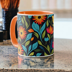 Farbiges Muster der Blume Tasse