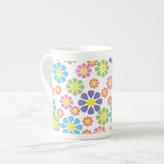 Farbiges Muster der Blumenkunst Porzellantasse (Vorderseite Links)