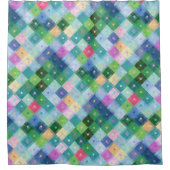 Farbiges Muster der Diamantquadrate Duschvorhang (Vorderseite)