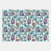 Farbiges Muster der ethnischen Blumenpaisley Geschenkpapier Set (Vorderseite)