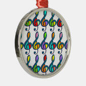 farbiges Muster der G-Musiknoten Silbernes Ornament (Rechts)