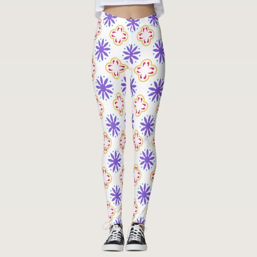Farbiges Muster der geometrischen Struktur der Flo Leggings (Vorderseite)