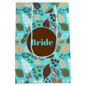 Farbiges Muster der Herbstblätter Mittlere Geschenktüte (Rückseite)