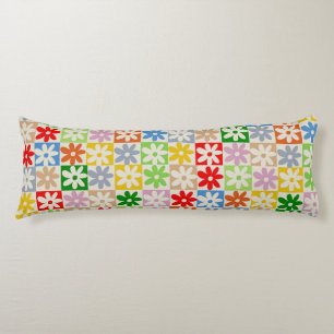 Farbiges Muster der karierten Blume Seitenschläferkissen