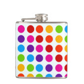 Farbiges Muster der Regenbogenkreise Flachmann (Vorderseite)